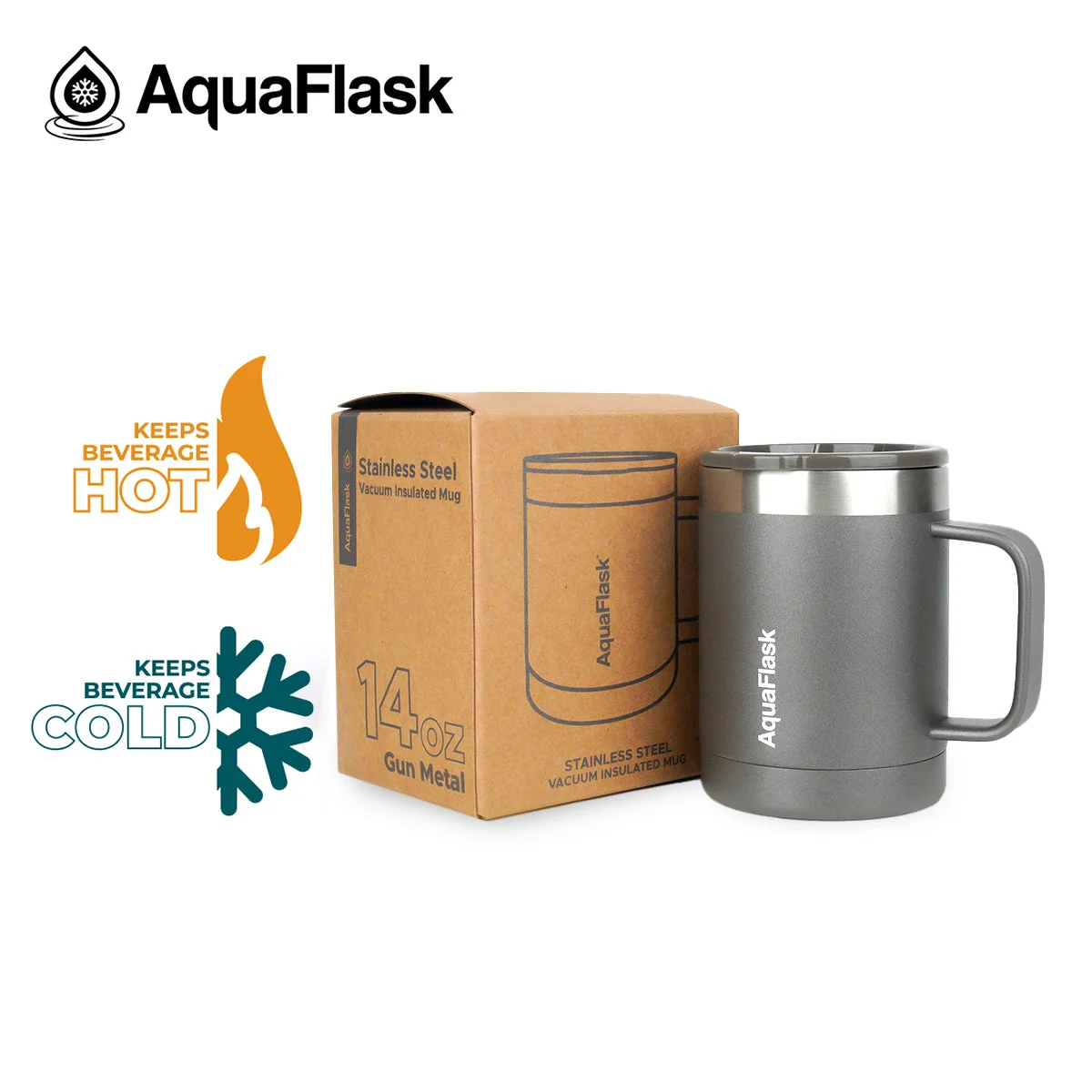 Aquaflask Thermal Insulated Lidded Mug With Handle 415ml (14 oz) - Image 11