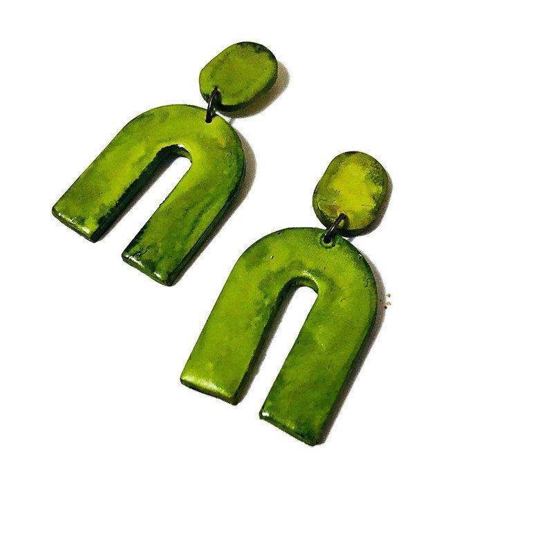 Arch Statement Earrings Handmade (Post or Clip On)- "Lucy" - Image 17
