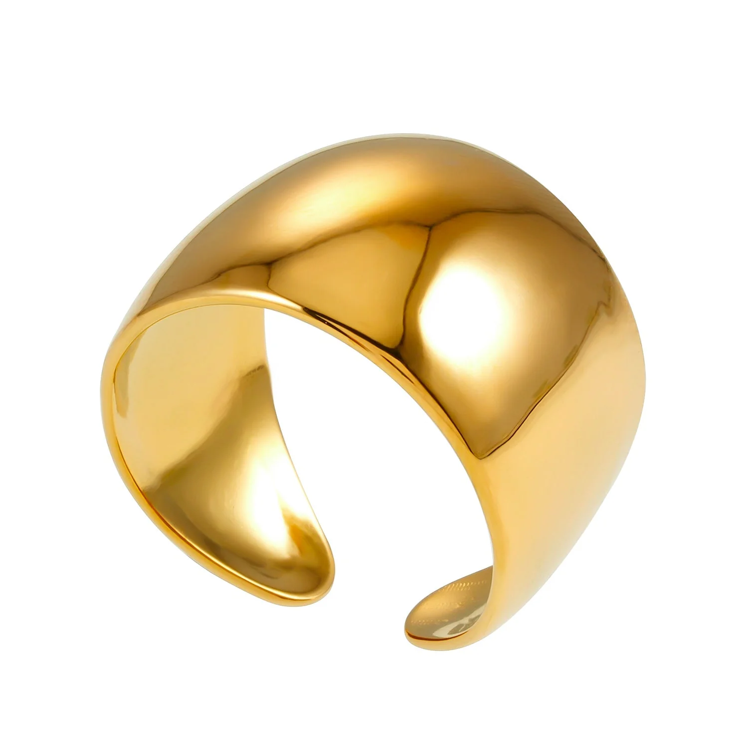 ARILOGO: Wide Band Modernist Gold Ring - Image 5