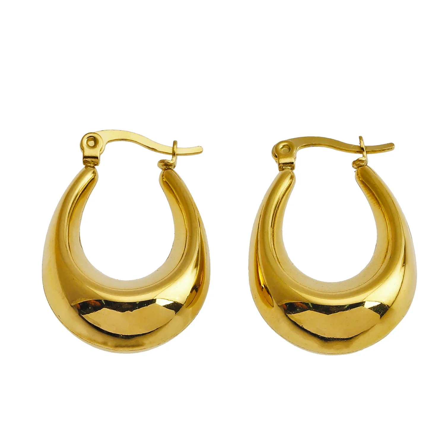 ARINA Chunky Shaped Hoops Gold - Image 4