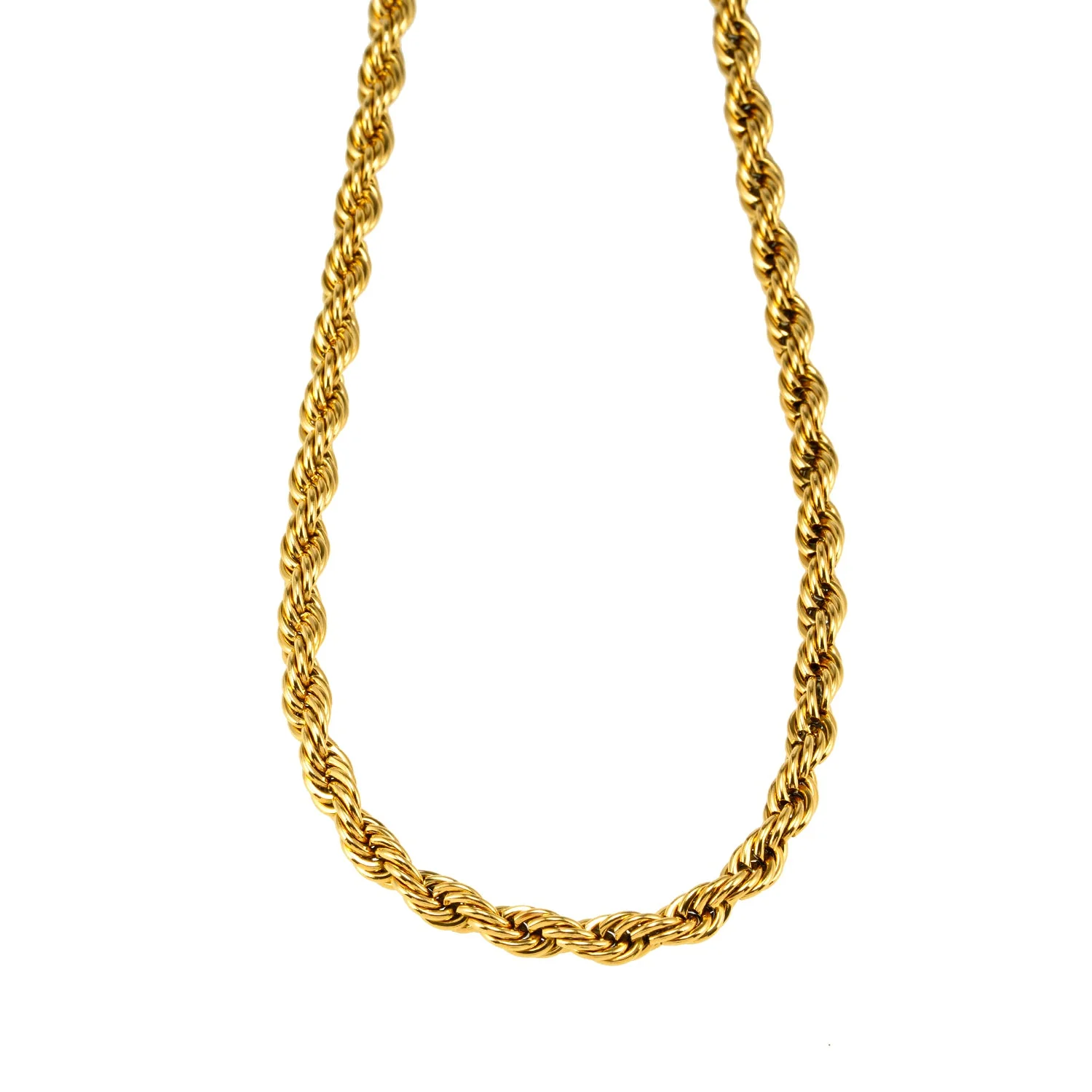 ARKELEY Gold: Chunky Rope Chain Textured Necklace - Image 3