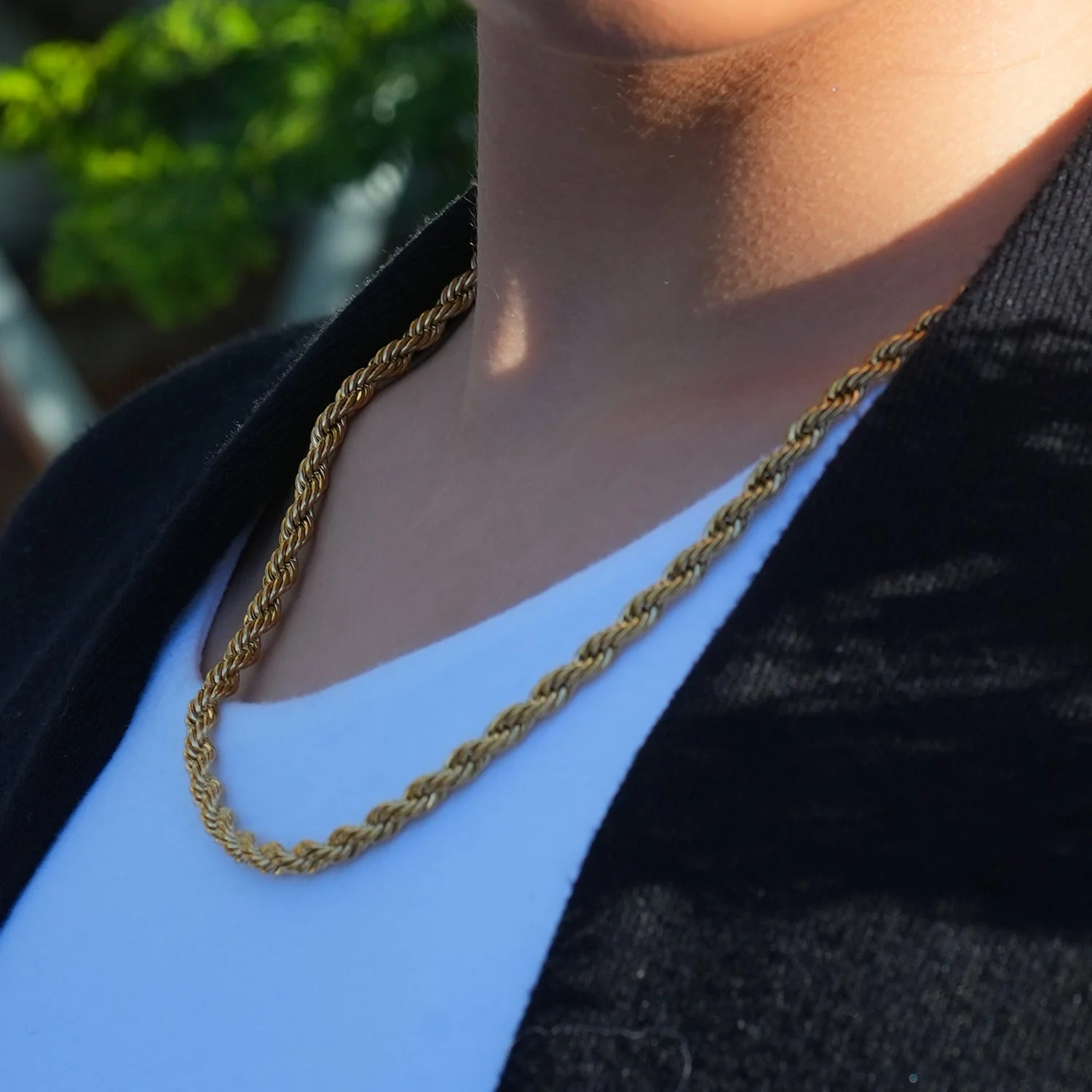 ARKELEY Gold: Chunky Rope Chain Textured Necklace - Image 5