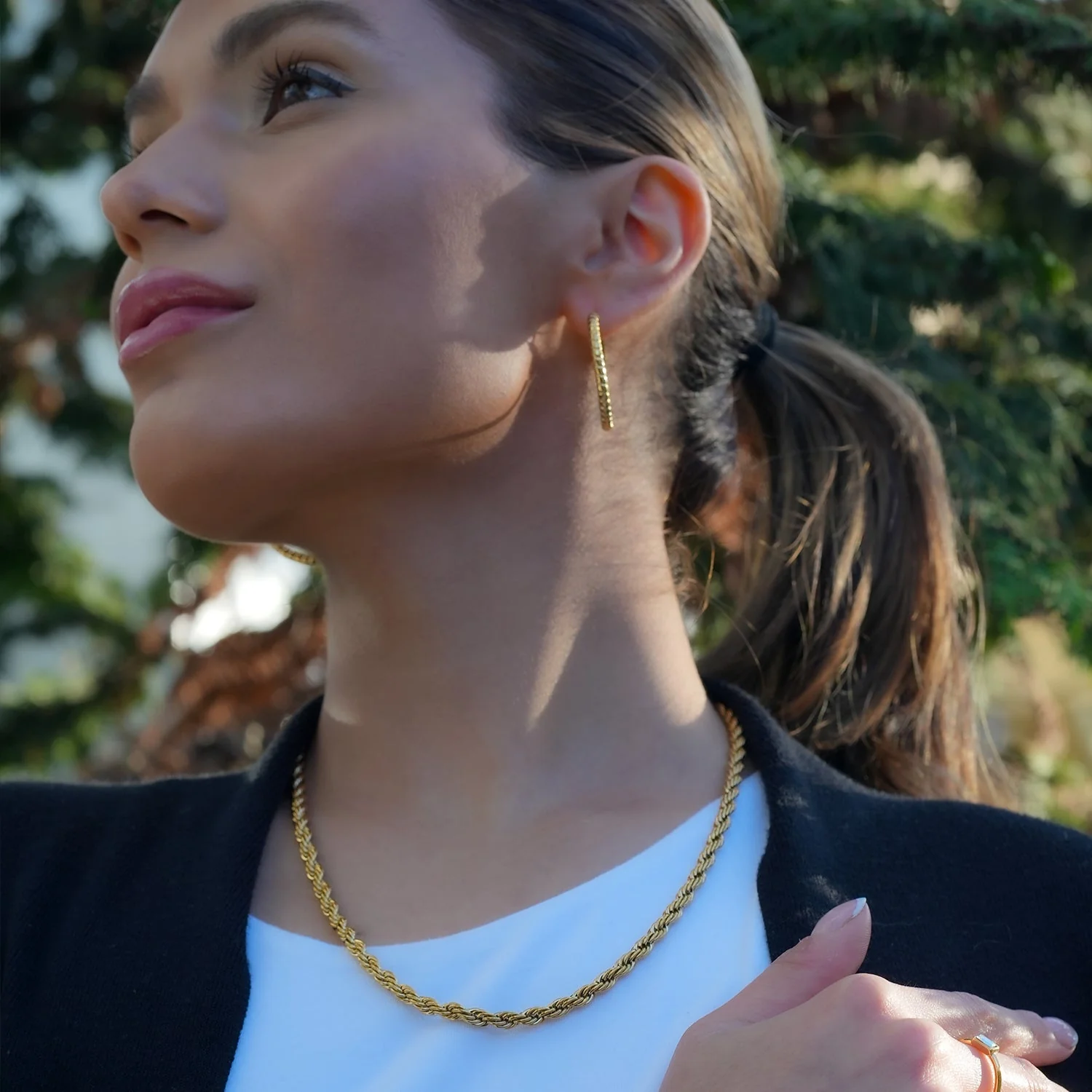 ARKELEY Gold: Chunky Rope Chain Textured Necklace - Image 9