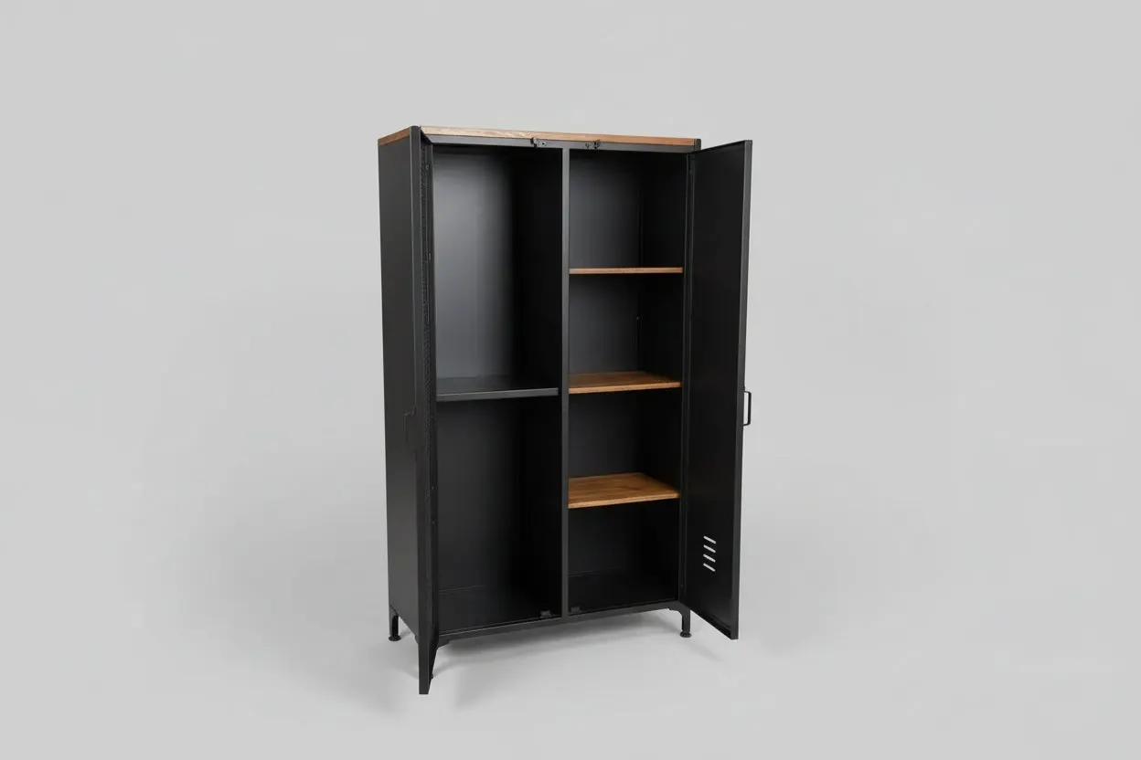 Armoire industrielle style casier avec porte en grillage - Image 7