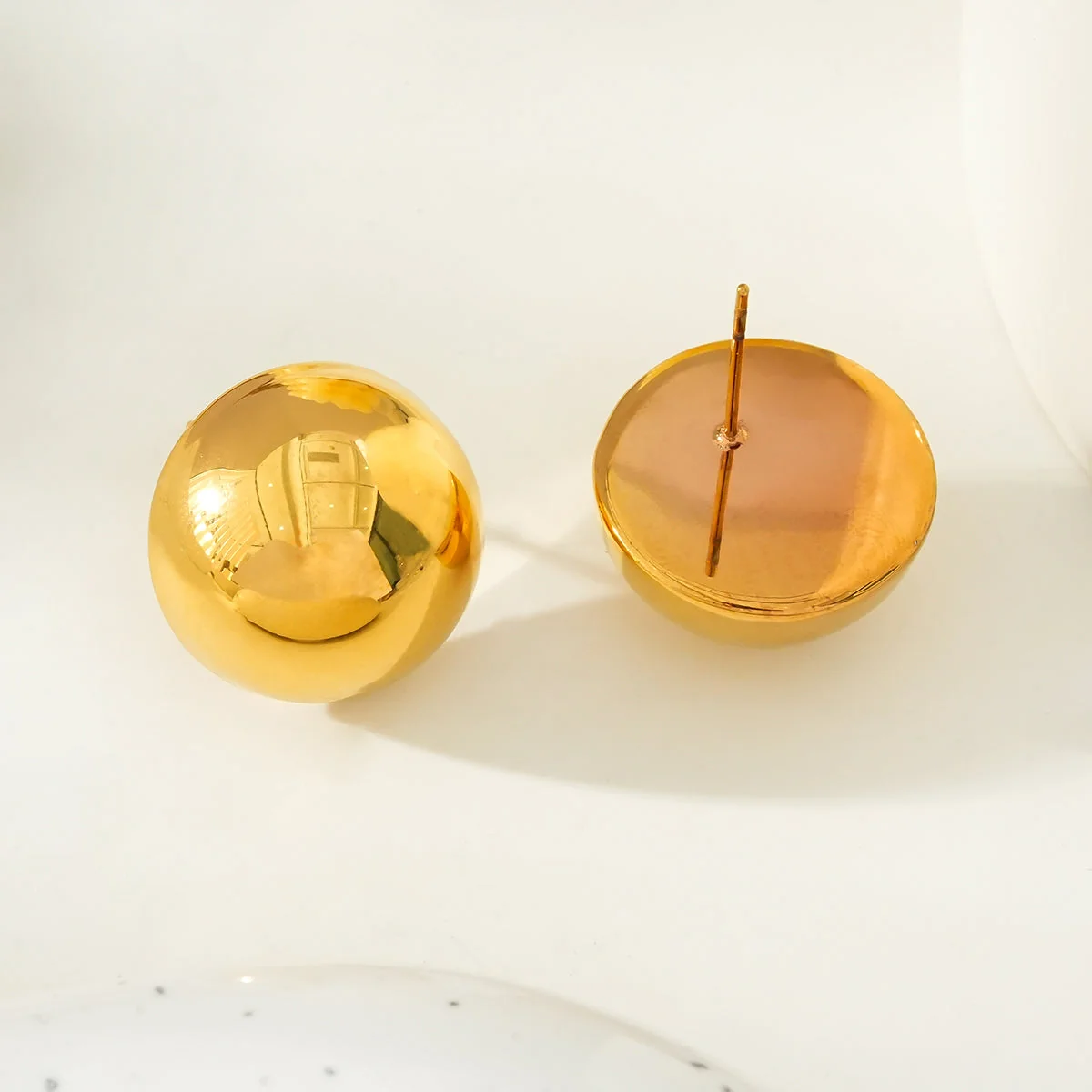 AUGUSTA Gold: Contemporary Spherical Stud Earrings - Image 6