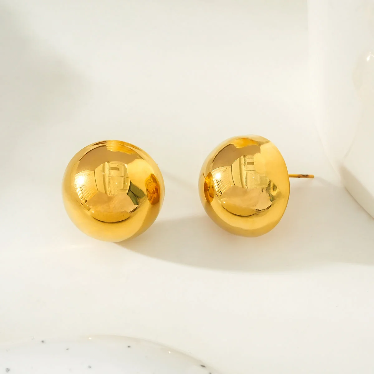 AUGUSTA Gold: Contemporary Spherical Stud Earrings - Image 8