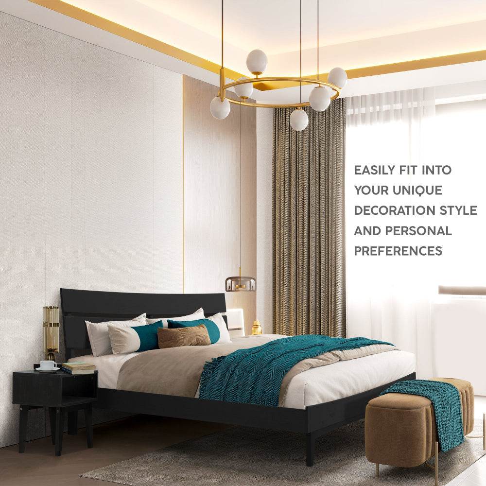 Aurora Solid Wood Bed Frame and Matching Nightstand Bedroom Set - Image 11