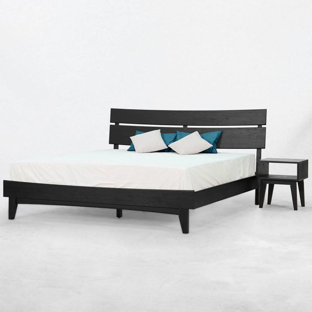 Aurora Solid Wood Bed Frame and Matching Nightstand Bedroom Set - Image 4
