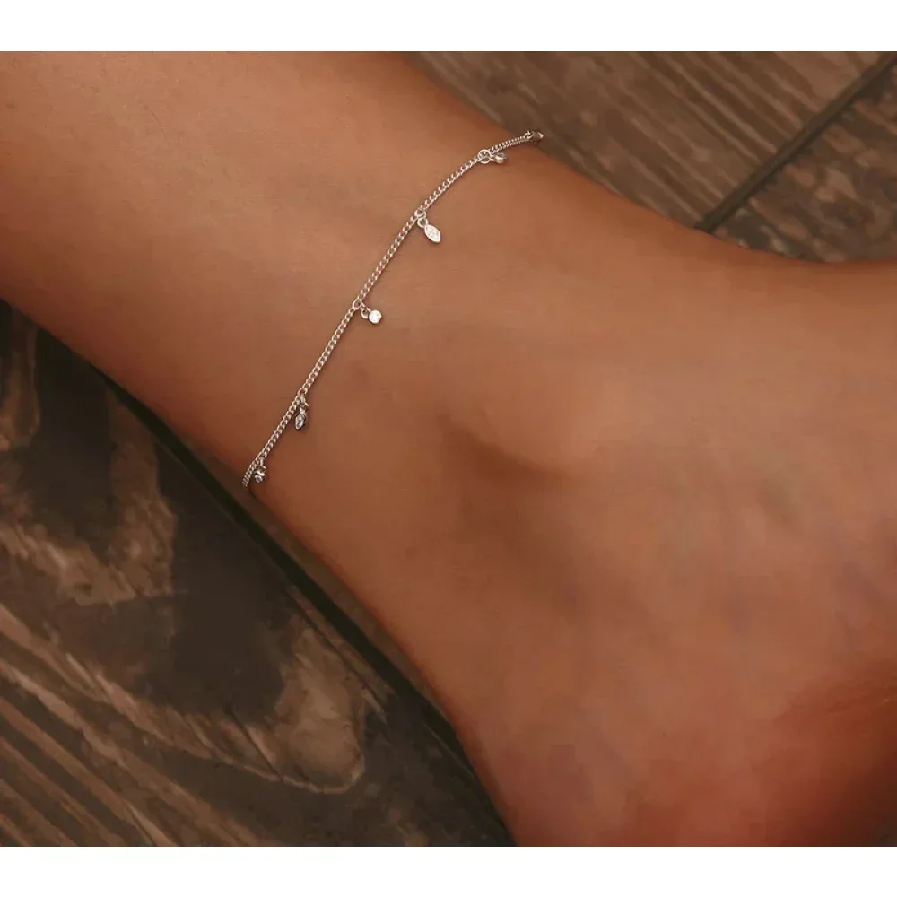 The Minimalist 925 Sterling Silver Tassel Anklet - Image 4