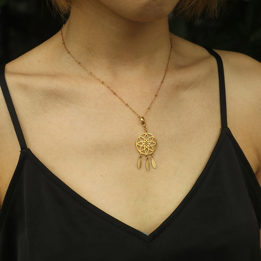 AVERY Charm Necklace Gold - Image 15