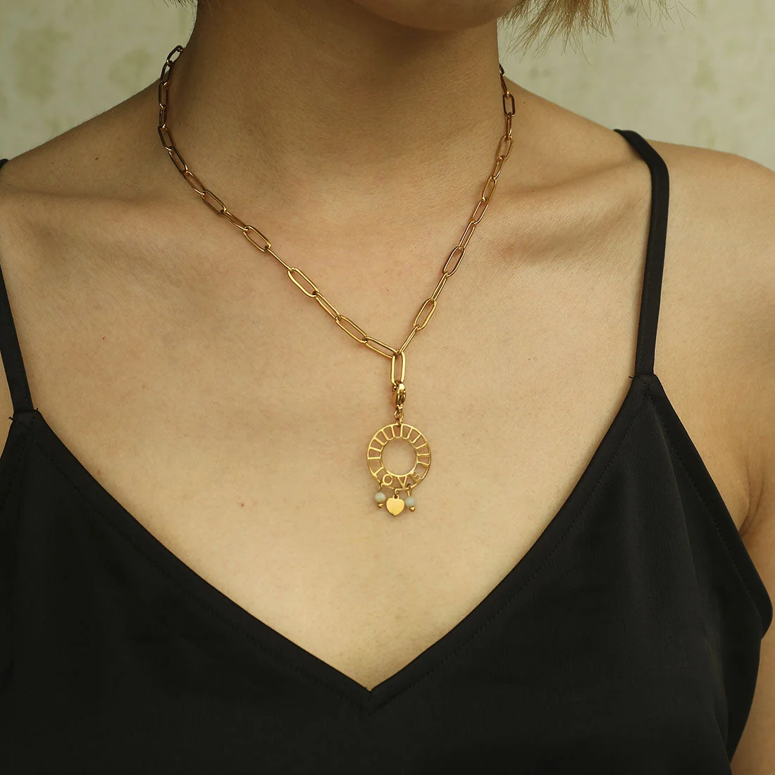 AVERY Charm Necklace Gold - Image 40