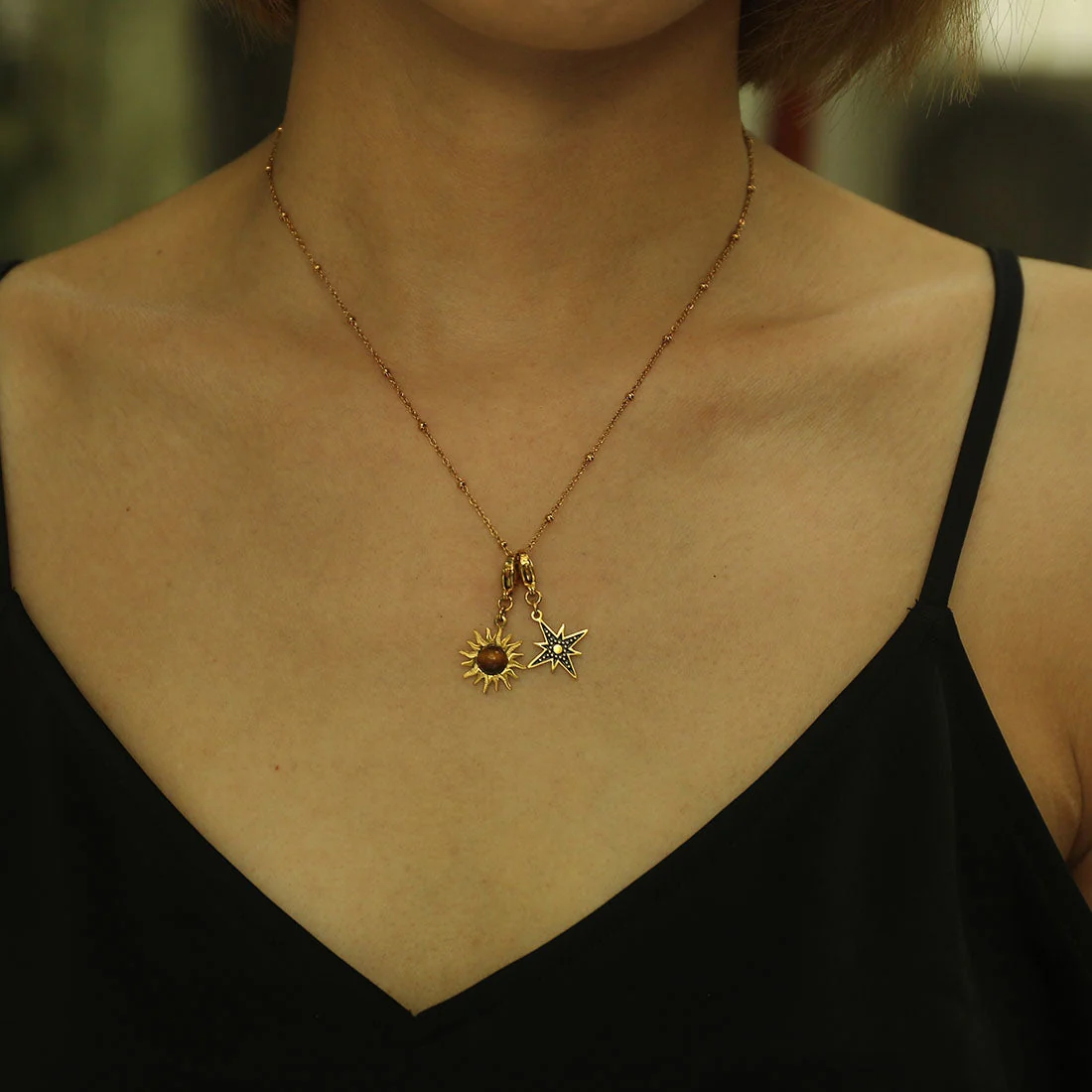 AVERY Charm Necklace Gold - Image 46