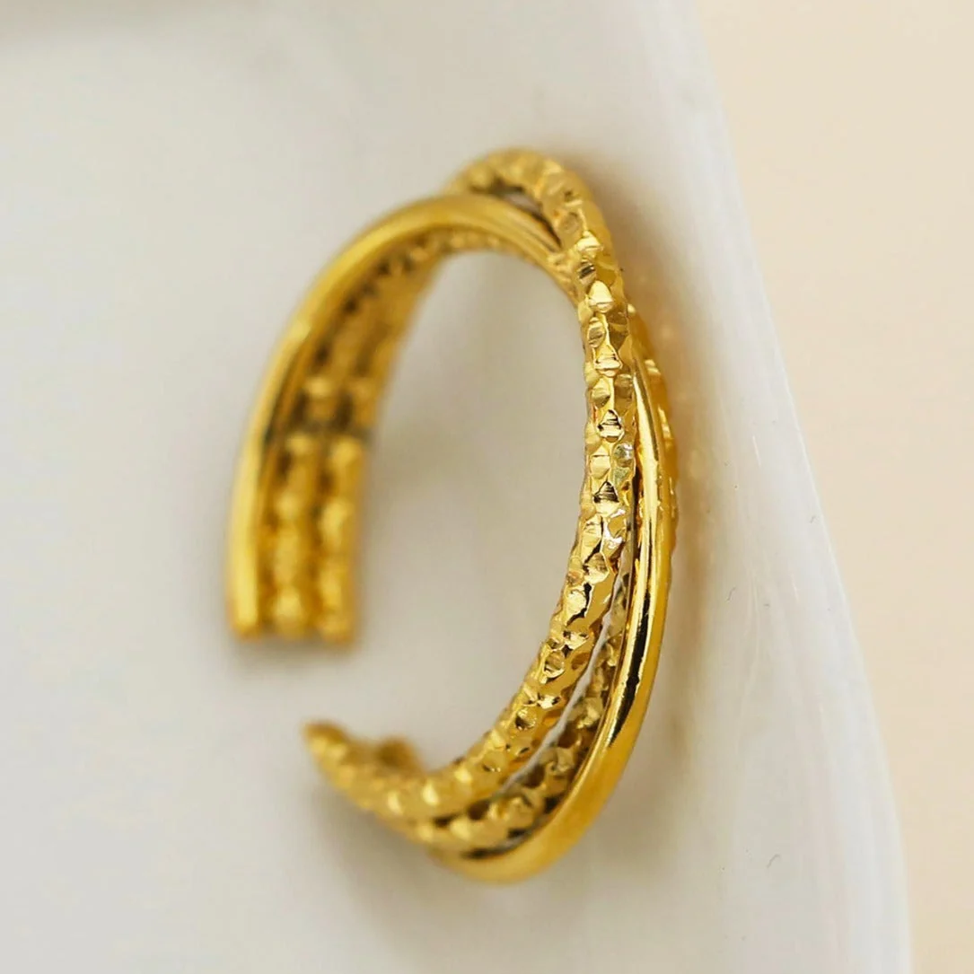 AZURA: Triple Stacked Contrasting Textured Ring - Image 5