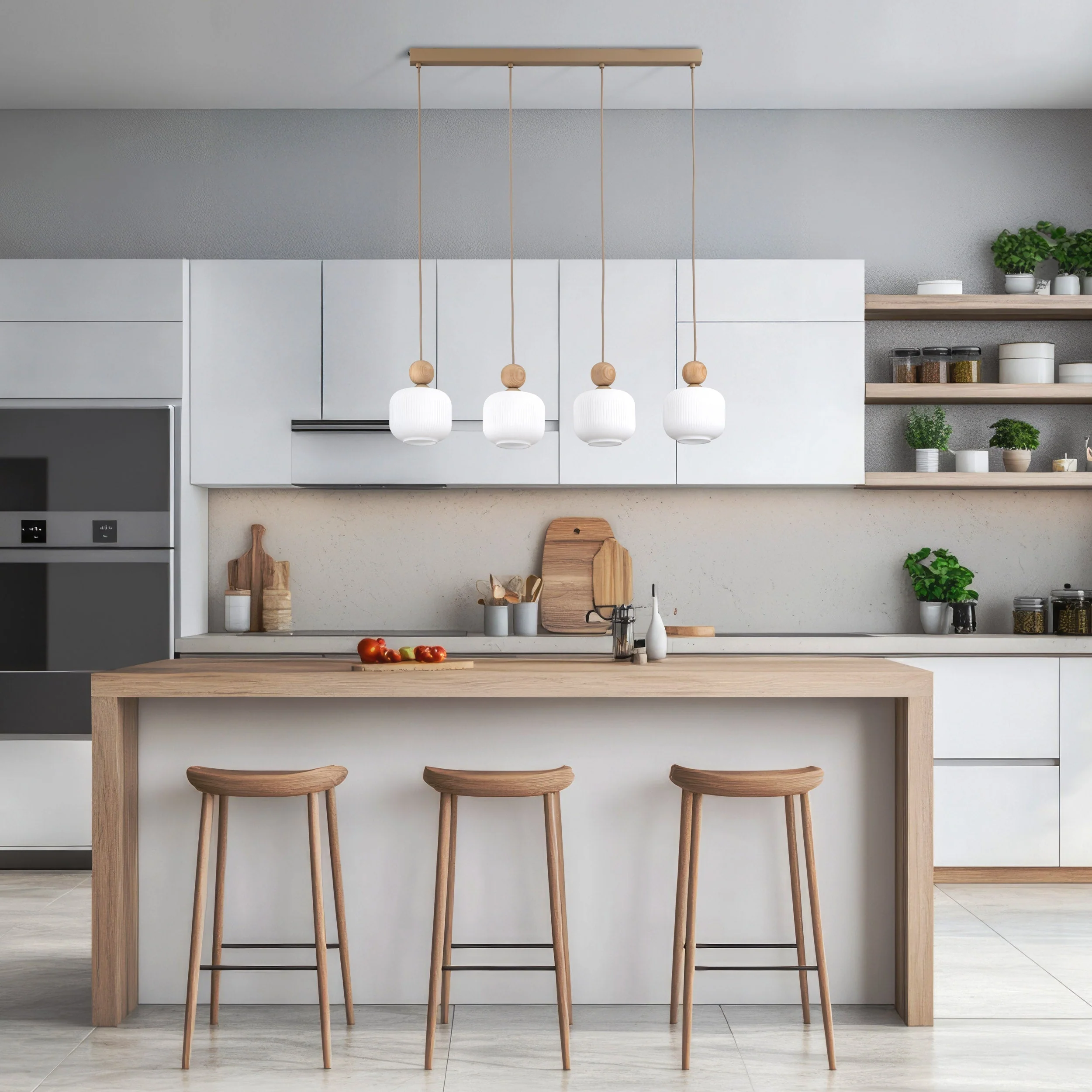 BALLO Scandinavian Glass Pendant Light for Kitchen Island, Dining Table & Modern Interiors