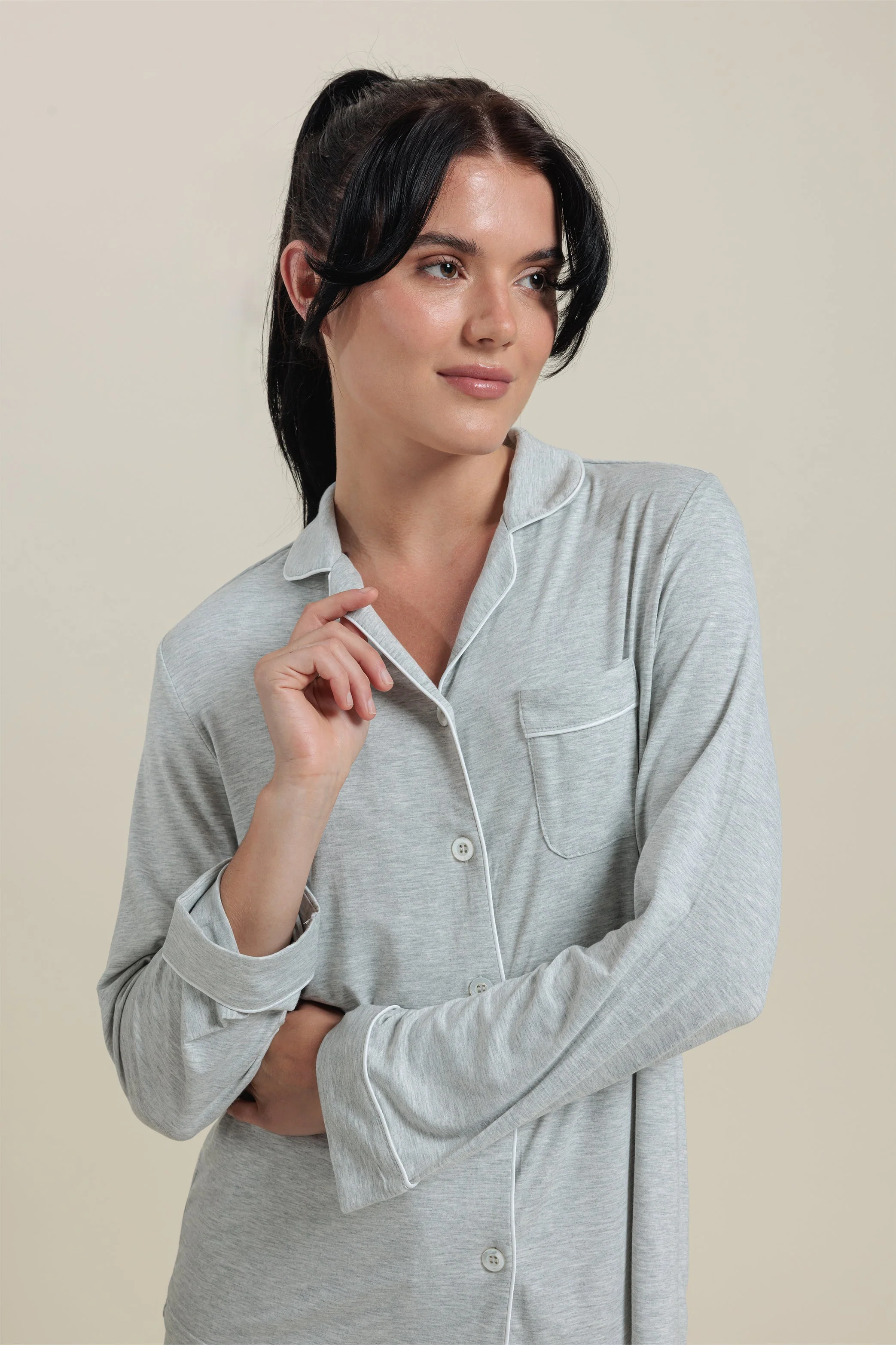 Bamboo Long Sleeve Pajama Top Shirt - Image 14