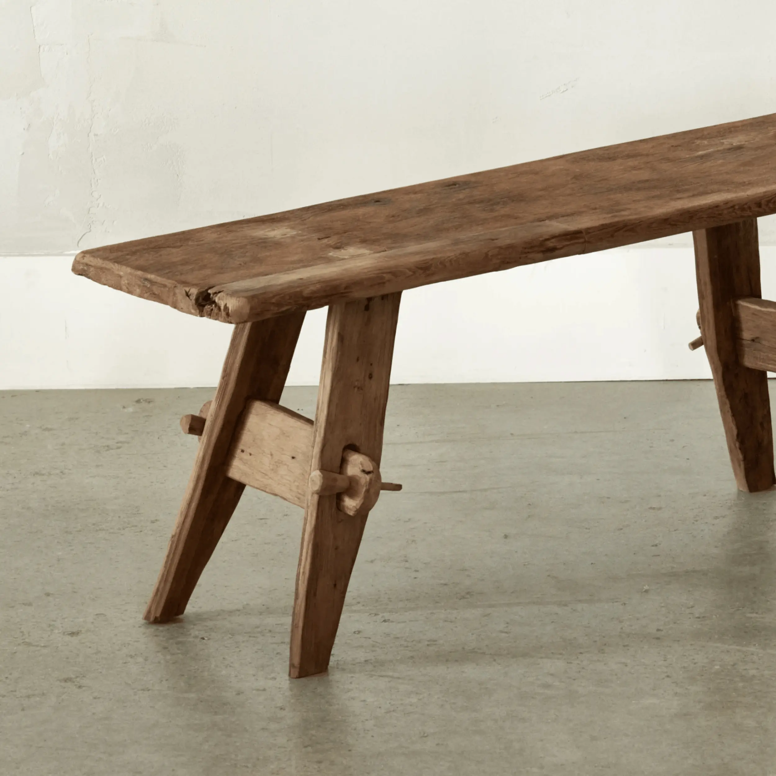 Banc Rembrandt en teck ancien