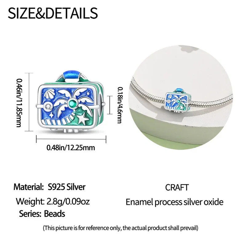 Beach Paradise Sterling Silver Suitcase Charm - Image 4