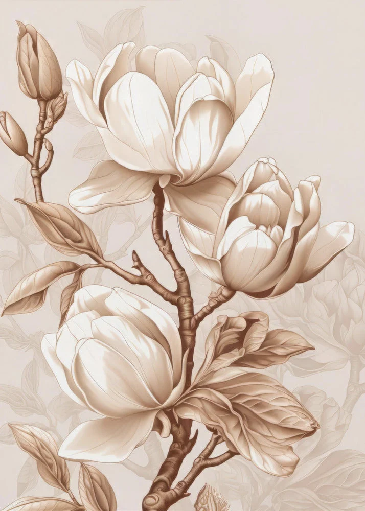 Beige Flowers 2 - Image 2