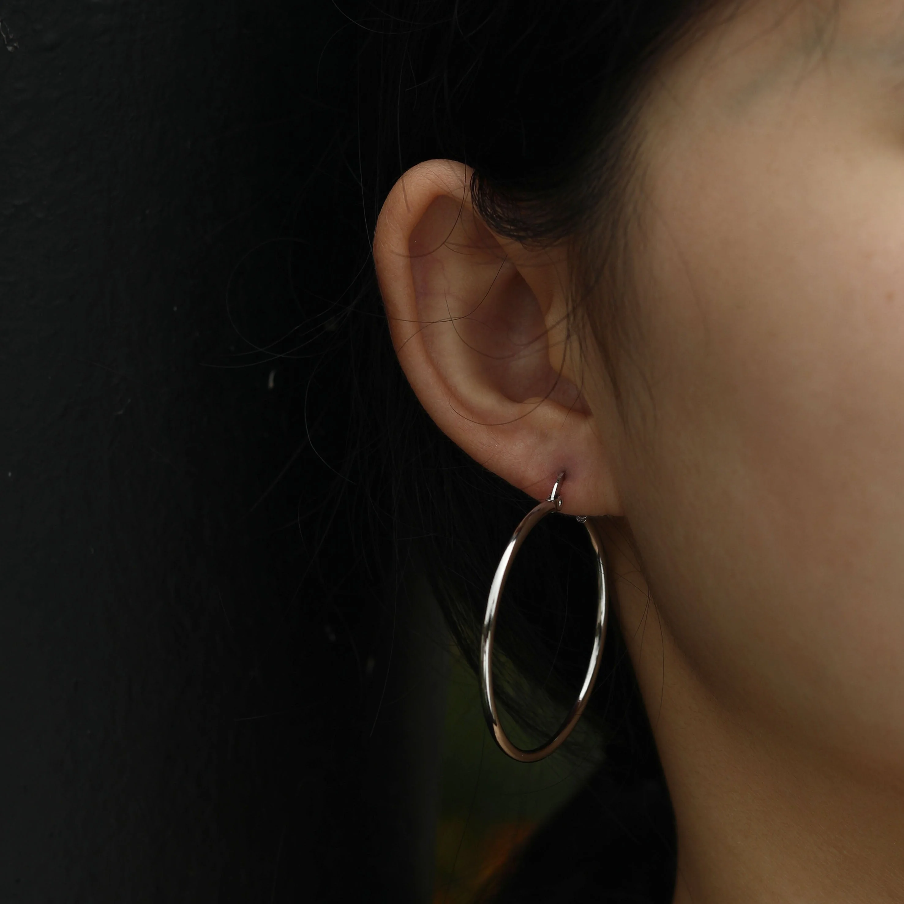 BIANCA Silver: Classic Essential Everyday Basic Round Silver Hoops. Available in 7 Sizes - 1cm to 6cm - Image 9