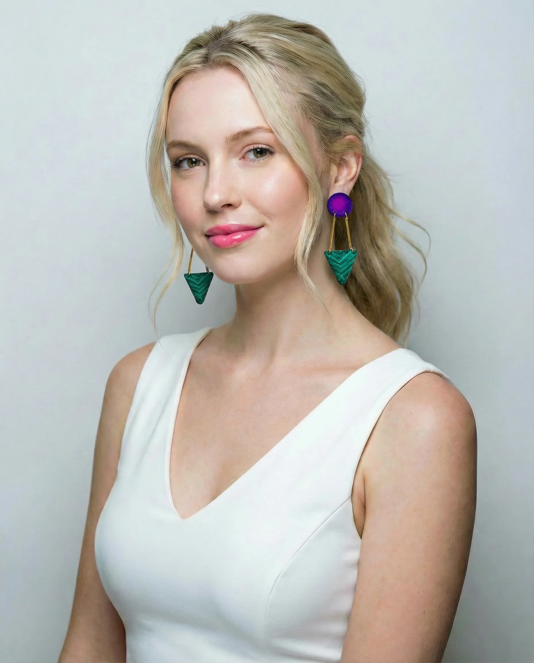 Black & Gold Art Deco Earrings Handmade- "Dupa" - Image 6