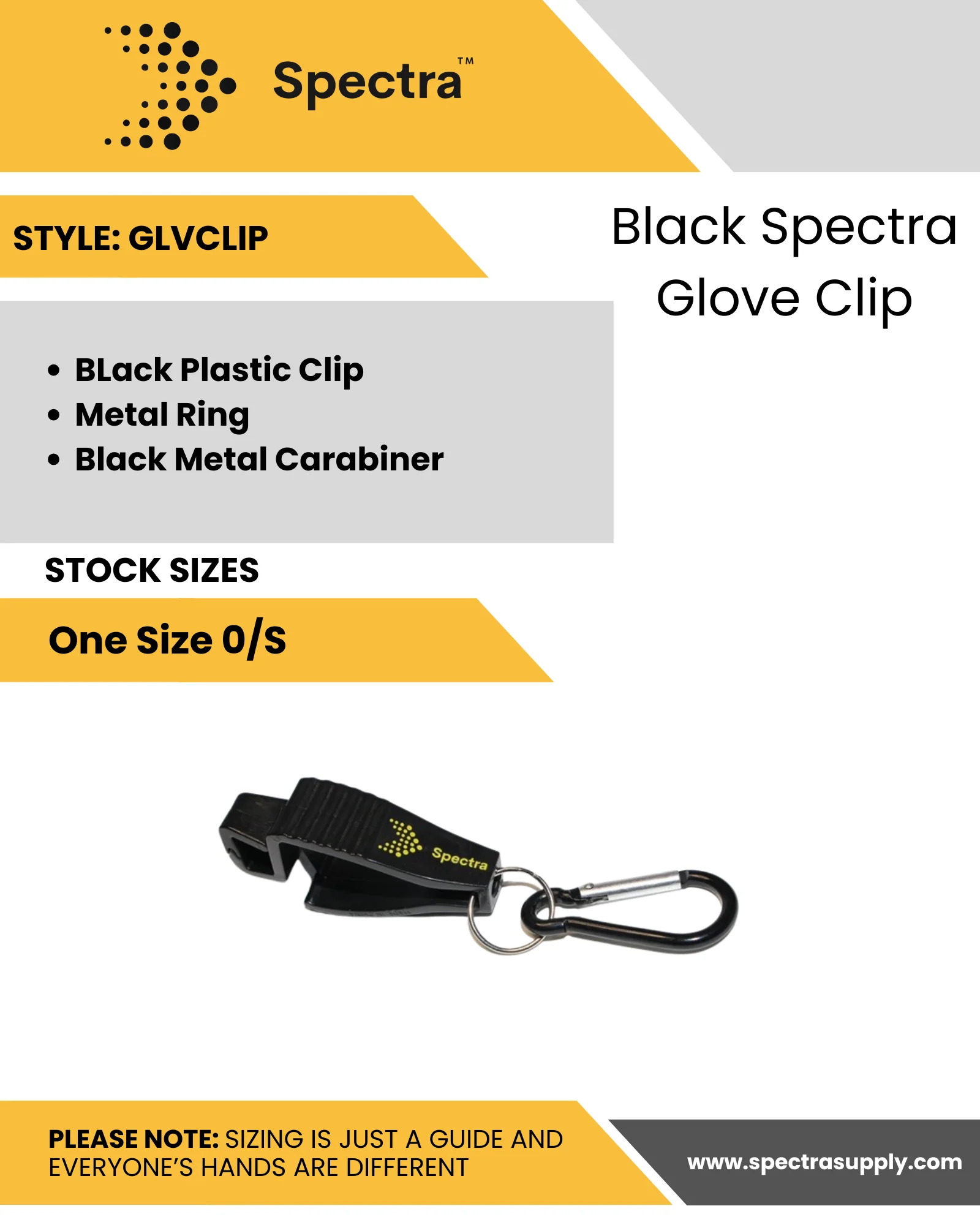 Black Spectra Glove Clip - Image 3