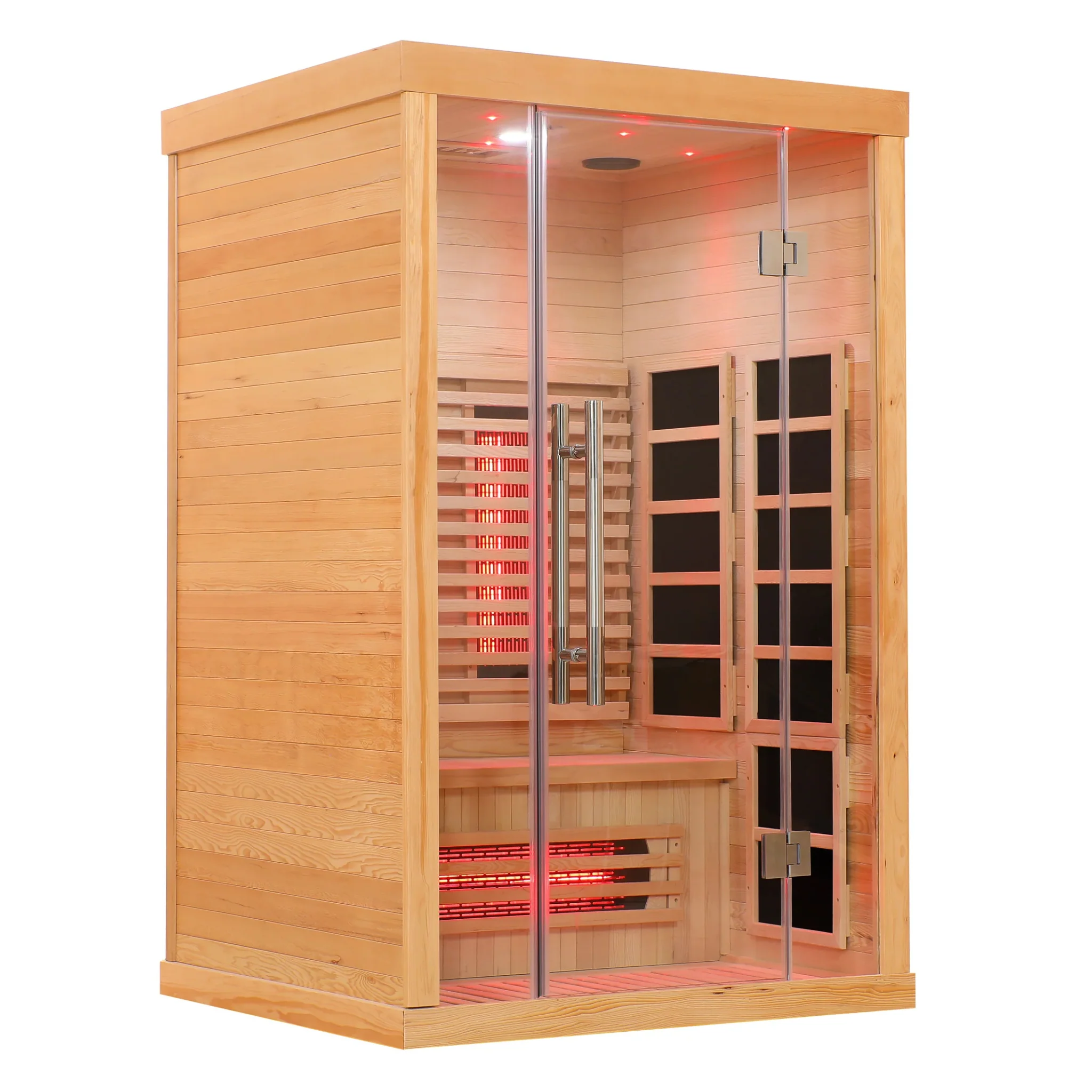 Blisspod | Venetian | Full Spectrum Indoor Premium Canadian Hemlock Low EMF Sauna | 10 Heaters | Chromotherapy & Reflexology | 2 Person - Image 2