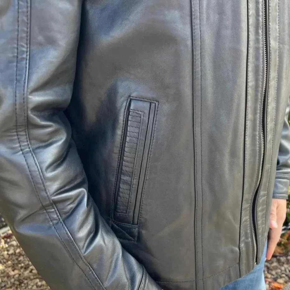 BOL Men's Cardian Bomber Lambskin Leather Jacket - Image 5