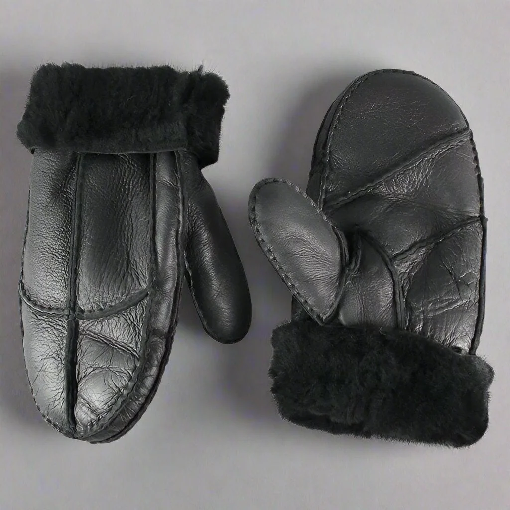 BOL Men's Shearling Leather Mittens - Image 2