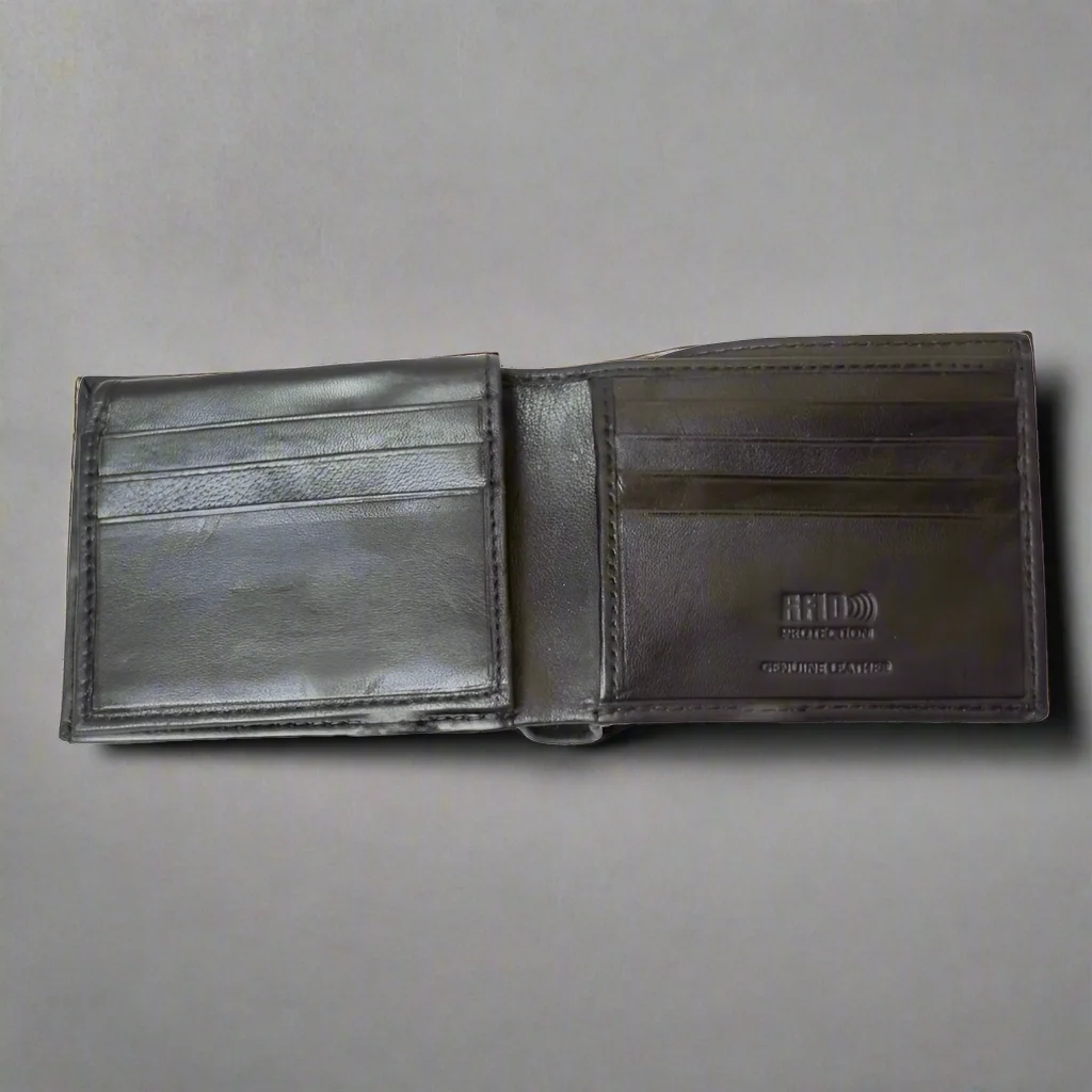 BOL Men's Trifold RFID Leather Wallet With Flip Up - Image 2