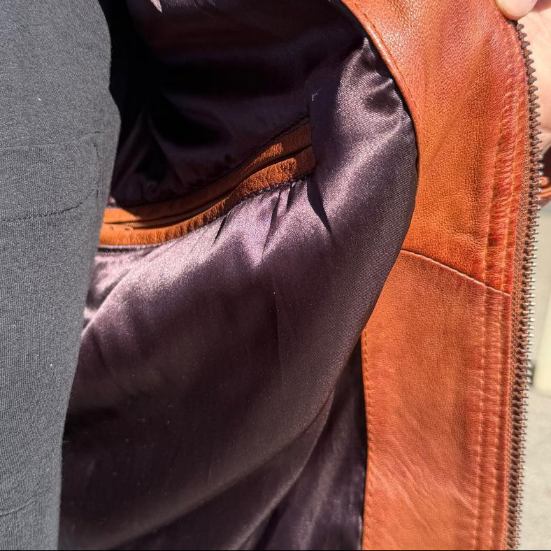BOL Men’s Zip Pocket Leather Jacket. Sheep Leather Jacket with Fold-Down Collar - Image 10