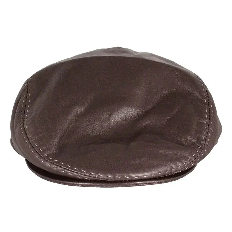 BOL Stitch Accent Leather London Flat Cap - Image 2
