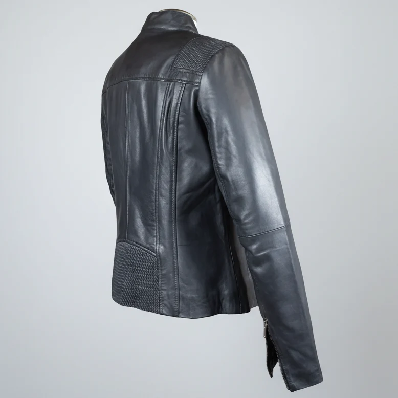 BOL Women's Basket Weave Accent Leather Jacket - Image 6