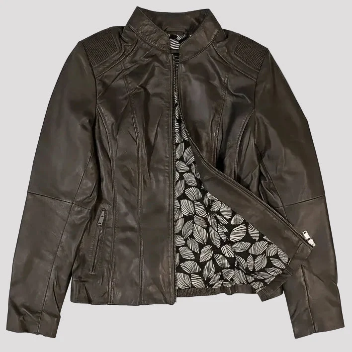 BOL Women's Basket Weave Accent Leather Jacket - Image 8