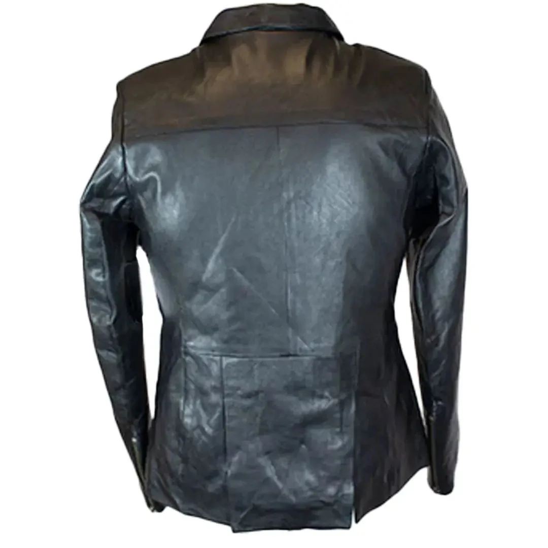 BOL Women's Classic Black Zippered Motorcycle Style Fashion Sheepskin Leather Jacket - Image 2