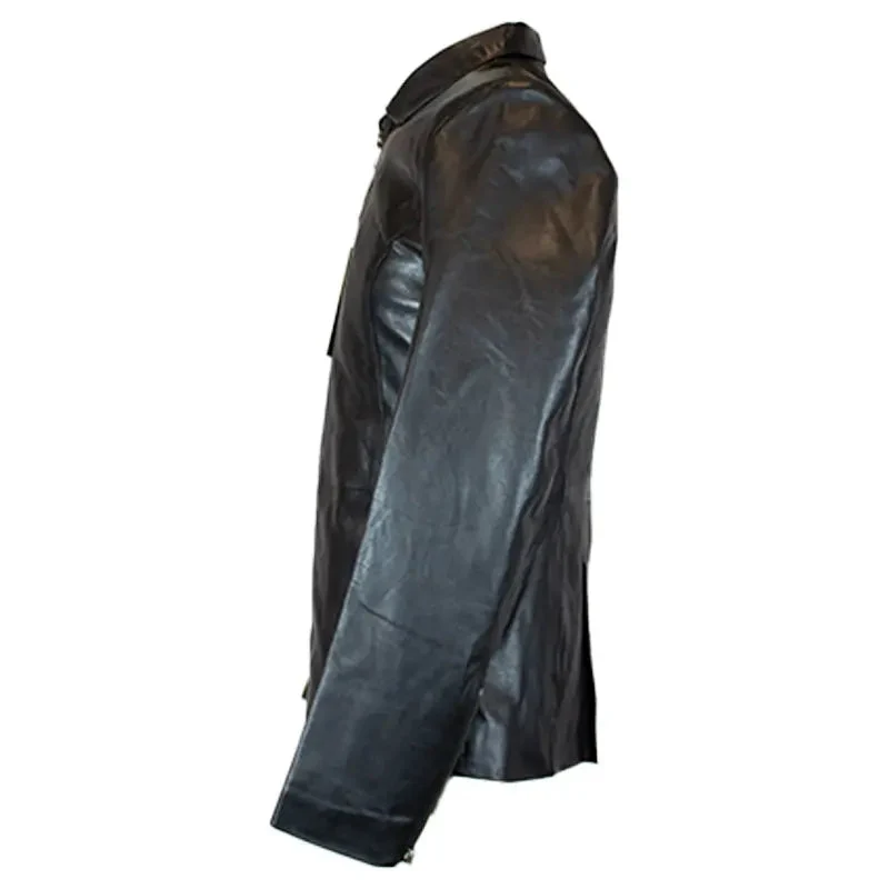 BOL Women's Classic Black Zippered Motorcycle Style Fashion Sheepskin Leather Jacket - Image 3