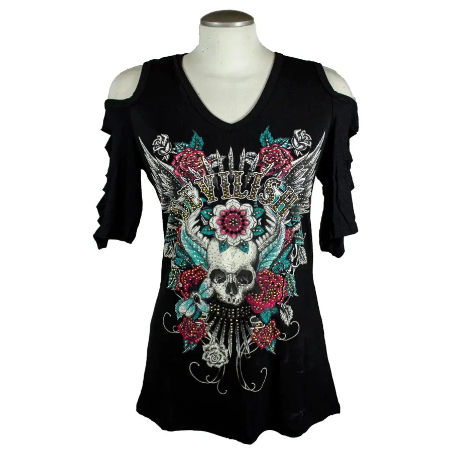 BOL Women's Devilish Open Shoulder Top - Image 3