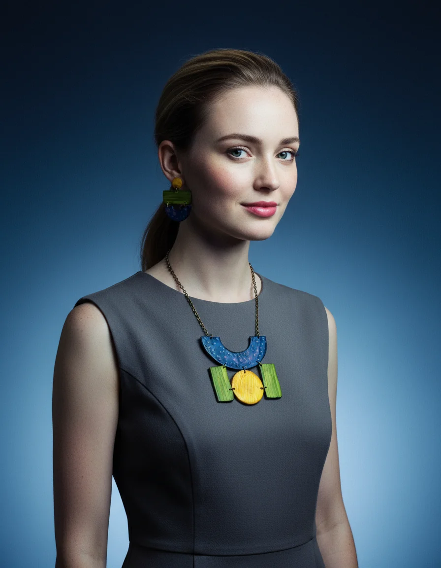 Bold Wide Statement Earrings- "Joan" - Image 6