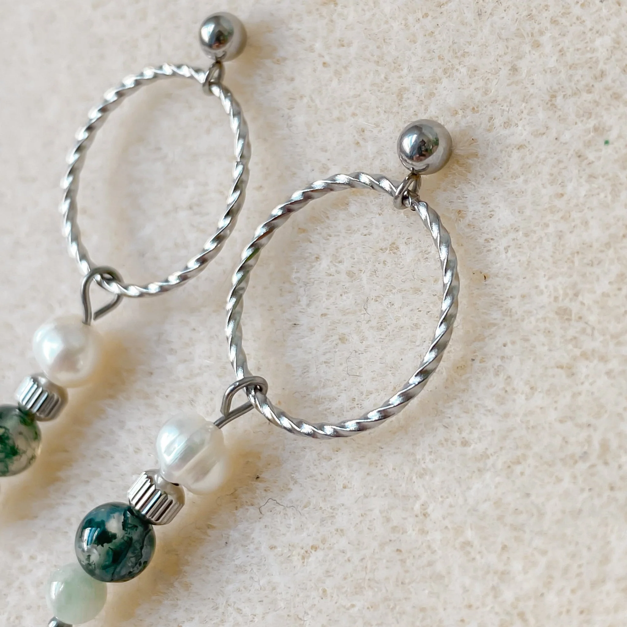 Boucles d’oreilles en pierres naturelles et perles d’eau douce | CHLORIS - Image 8