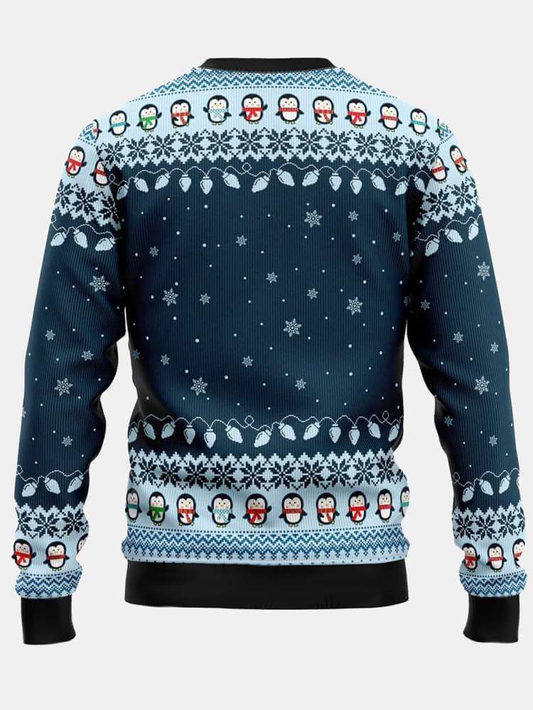 Boy Cute Penguin Sweater with Pom Pom - Image 3