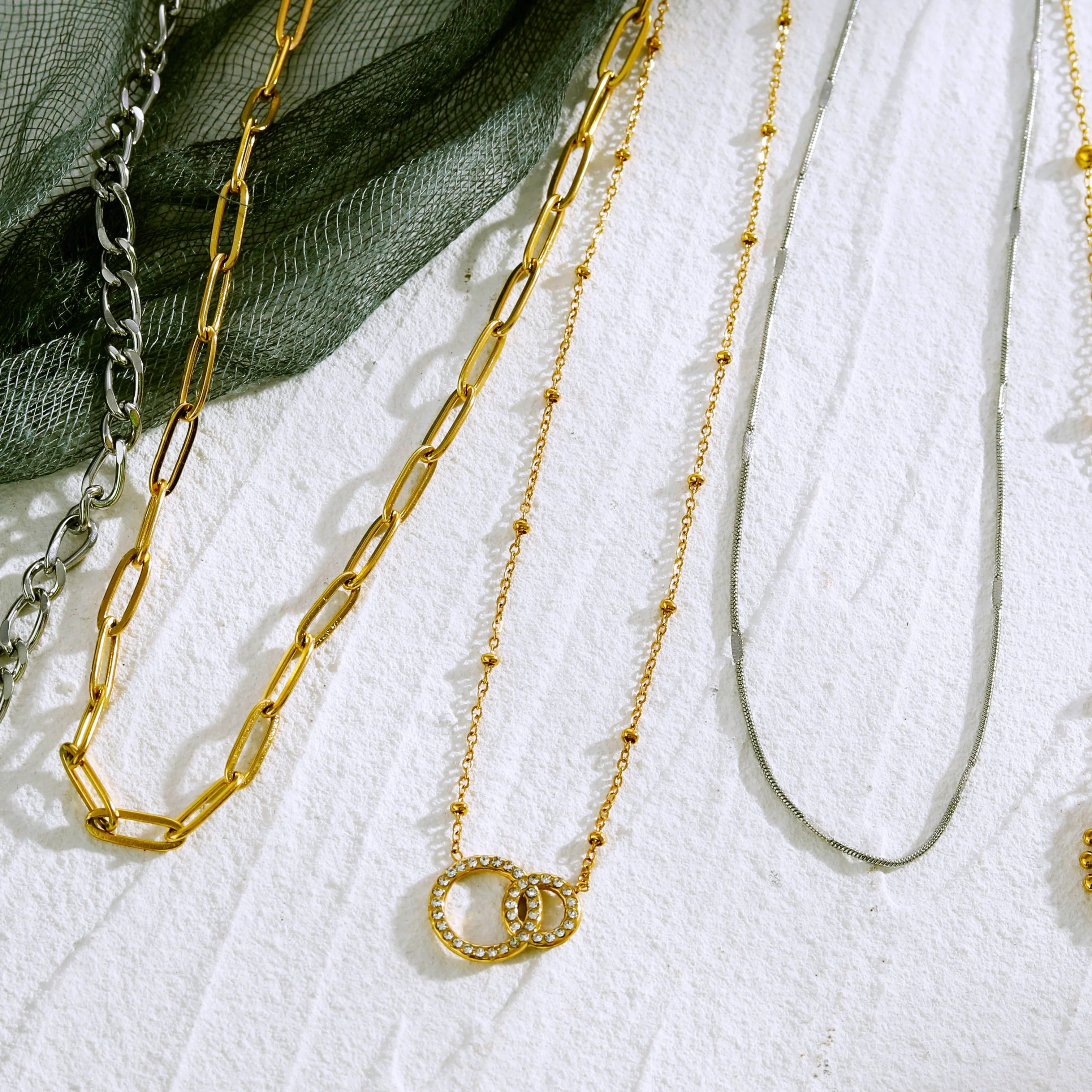BRIAR Pavé Zirconia Gold Necklace - Image 8