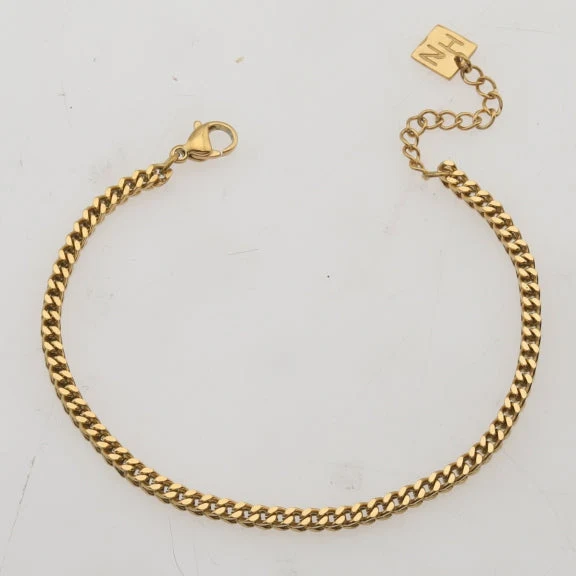 BRIELLA Cuban Link Chain Gold Bracelet - Image 2