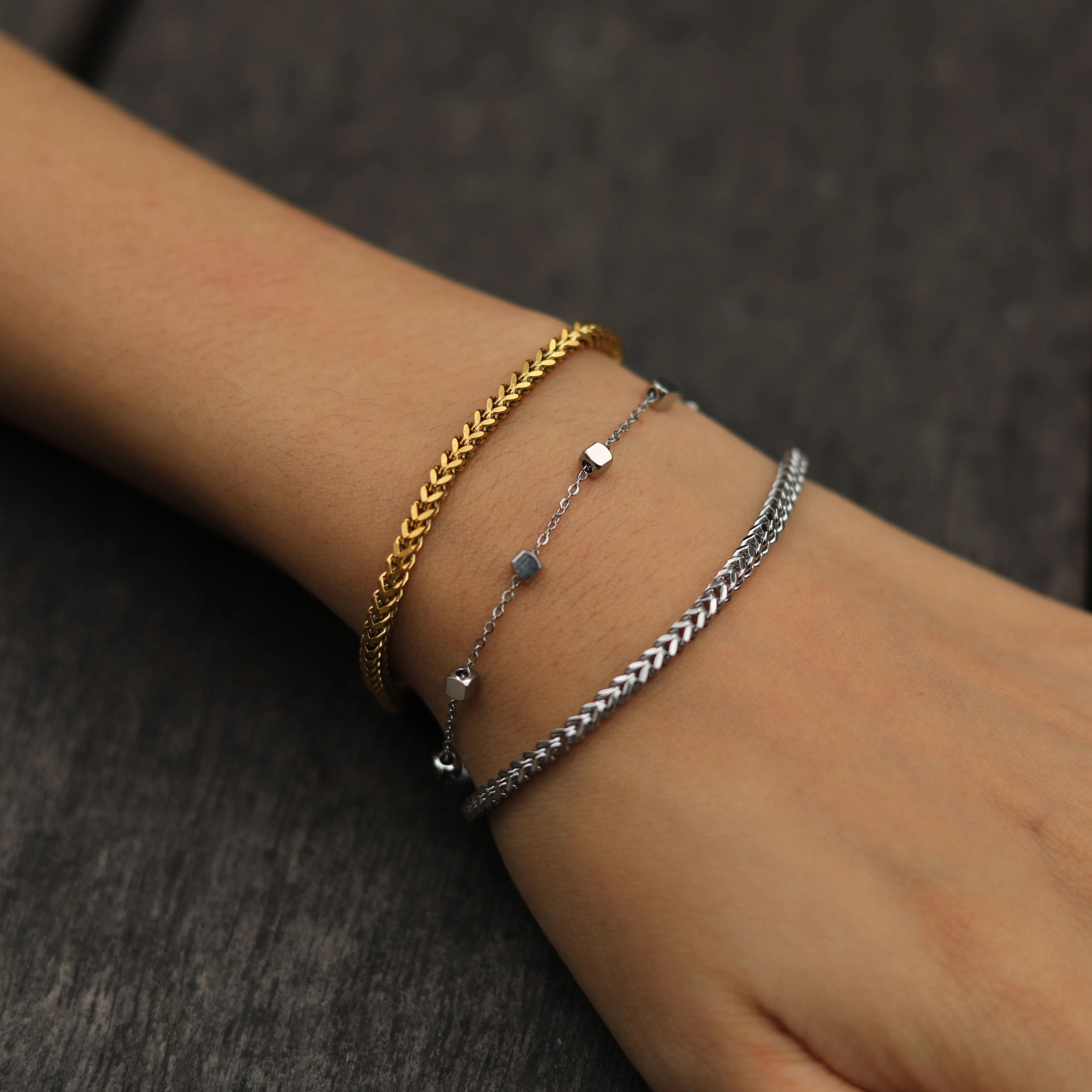 BRIELLA Cuban Link Chain Gold Bracelet - Image 5
