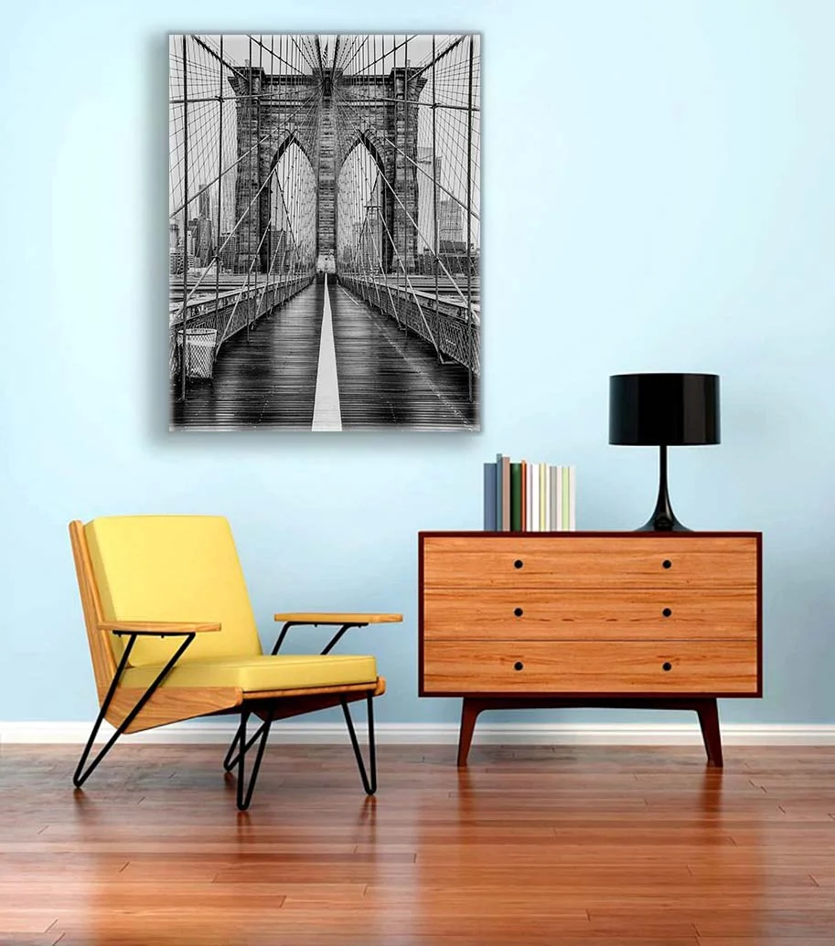 Brooklyn Bridge in Black & White-Skyline Wall art - Image 3
