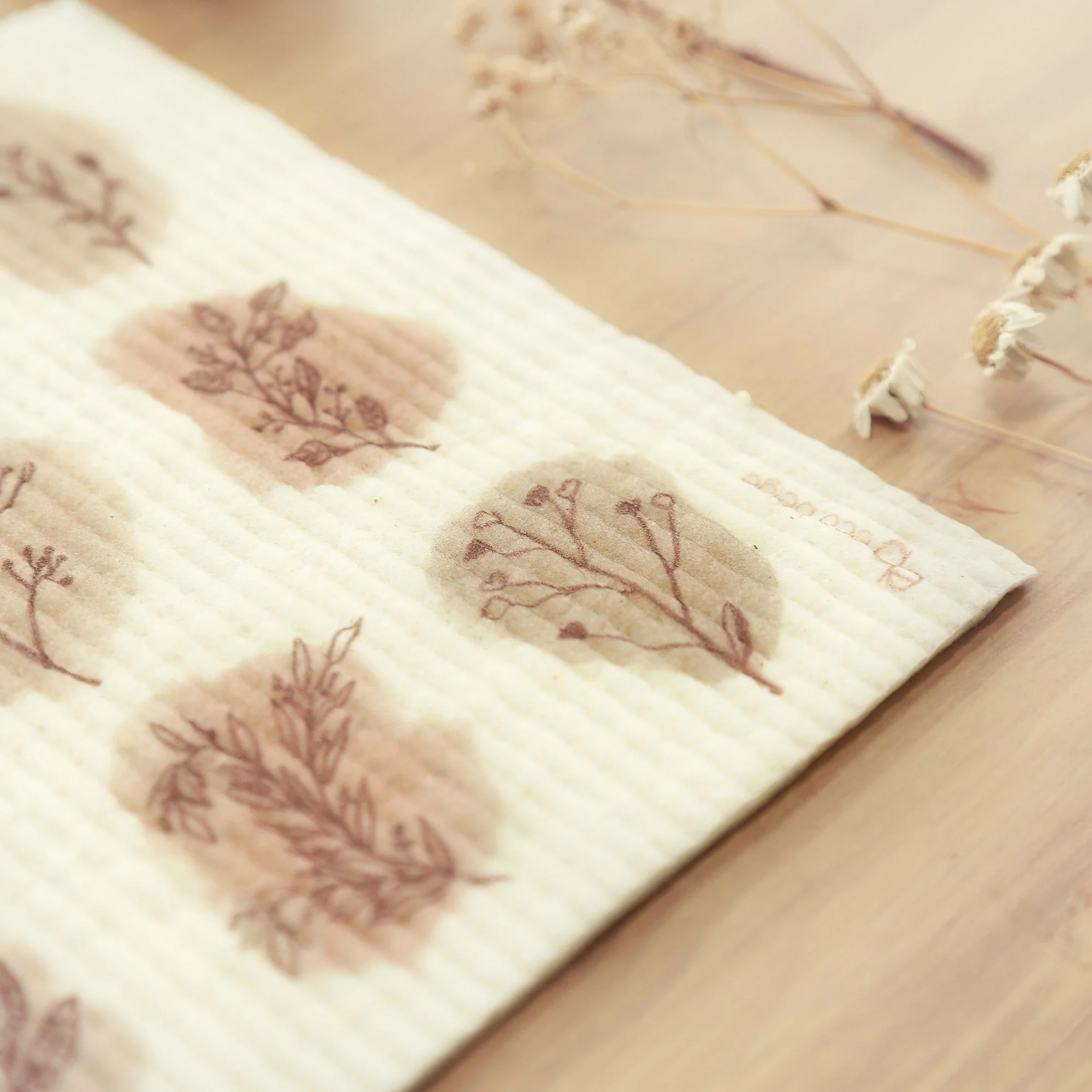 Brown Botanical Sponge Cloth - Image 3