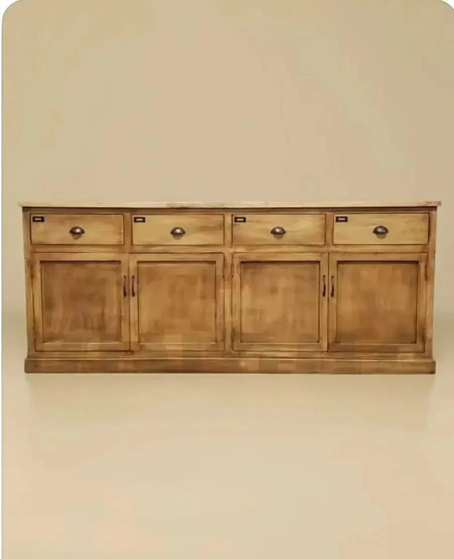 Buffet campagnard en bois de manguier fini patine naturel - Image 2