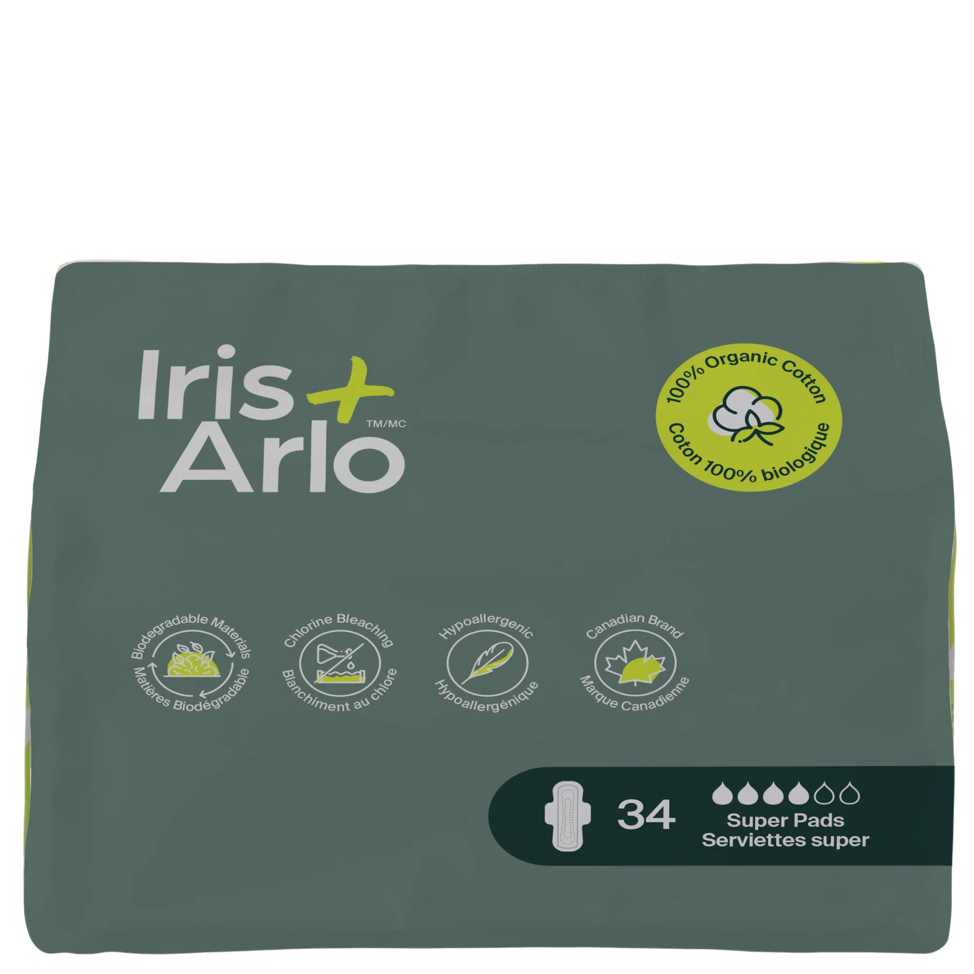 Bulk (34) - 100% Organic Super Pads - Resealable Bag - Image 2