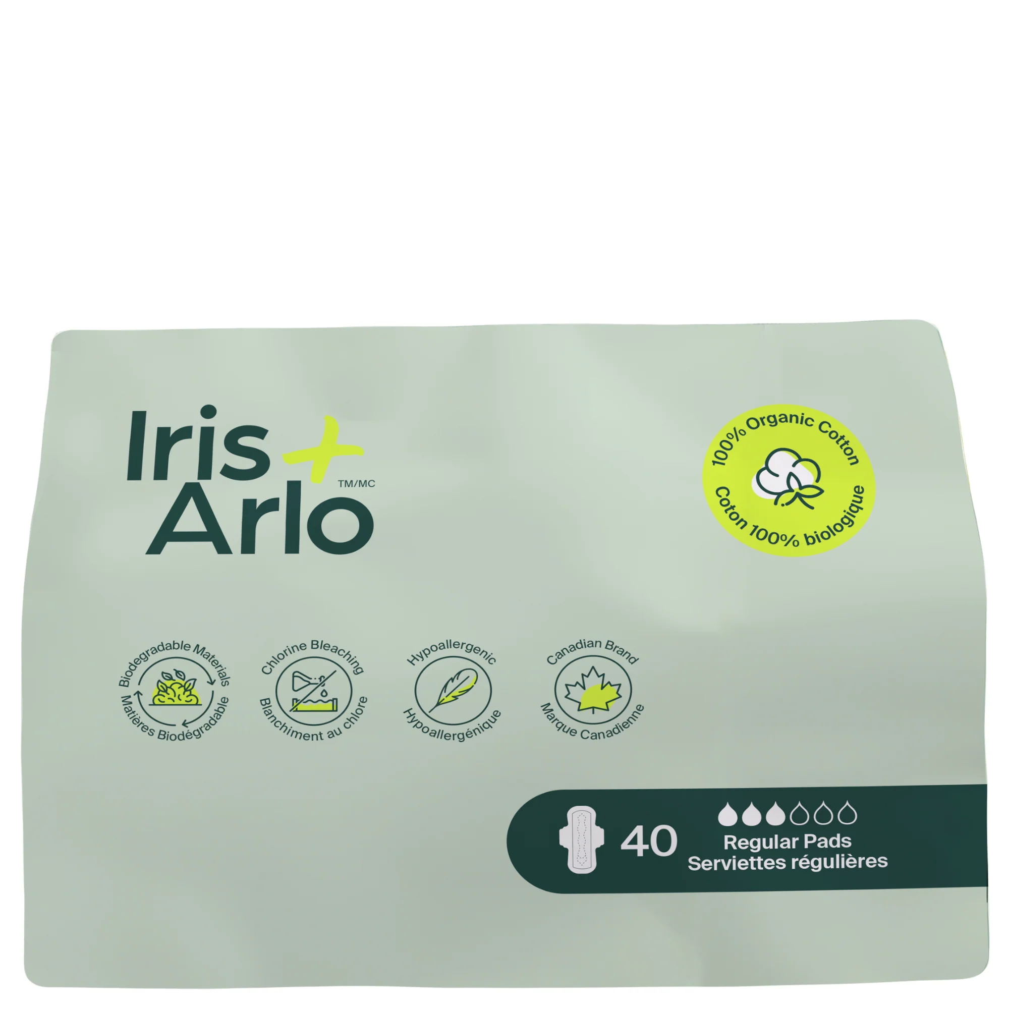 Bulk (40) - 100% Organic Regular Pads - Resealable Bag - Image 2