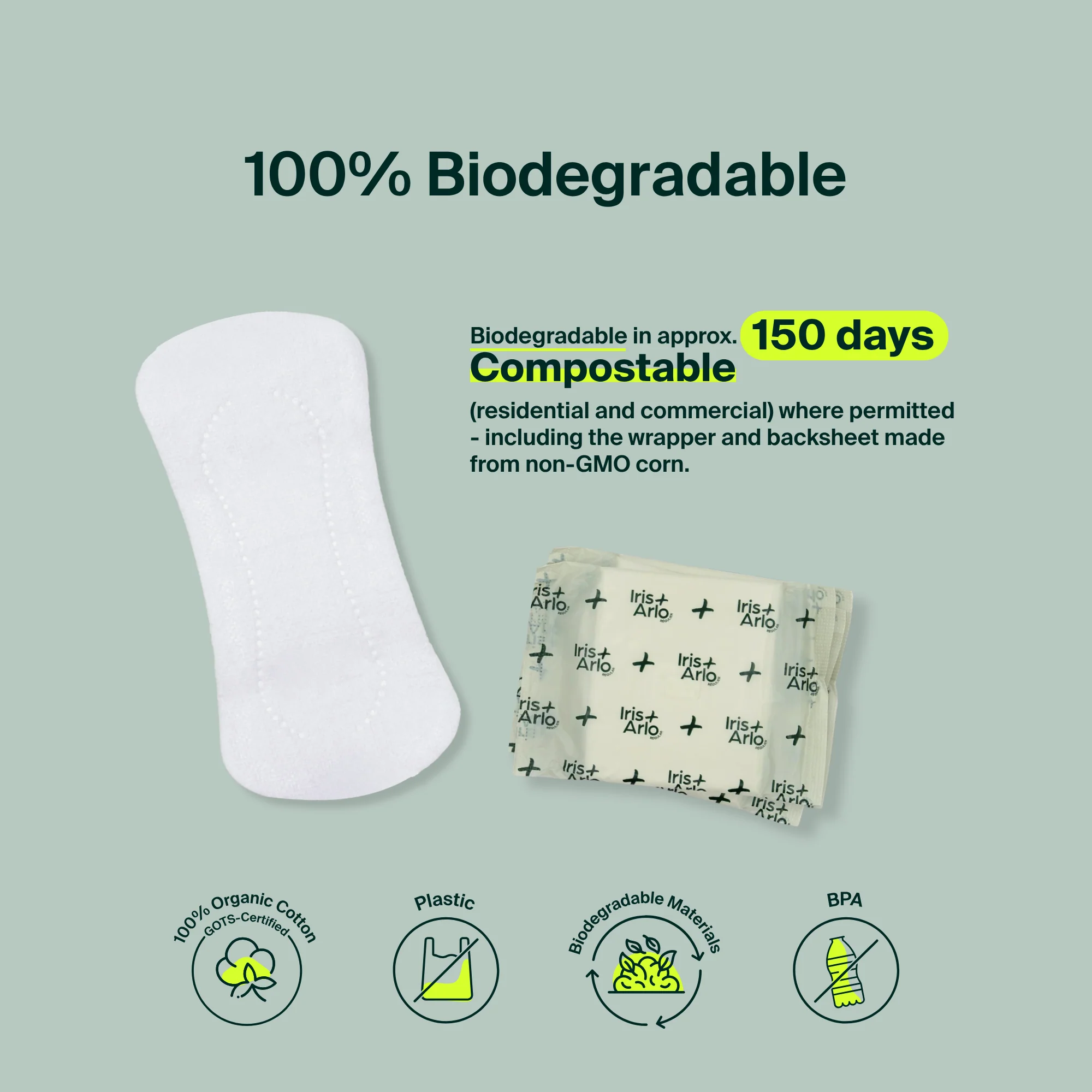 Bulk (80) - 100% Organic Cotton Pantyliners - Resealable Bag - Image 8