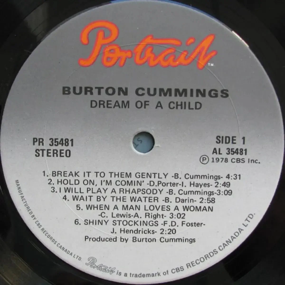 Burton Cummings – Dream Of A Child - 1978 Original - Image 3