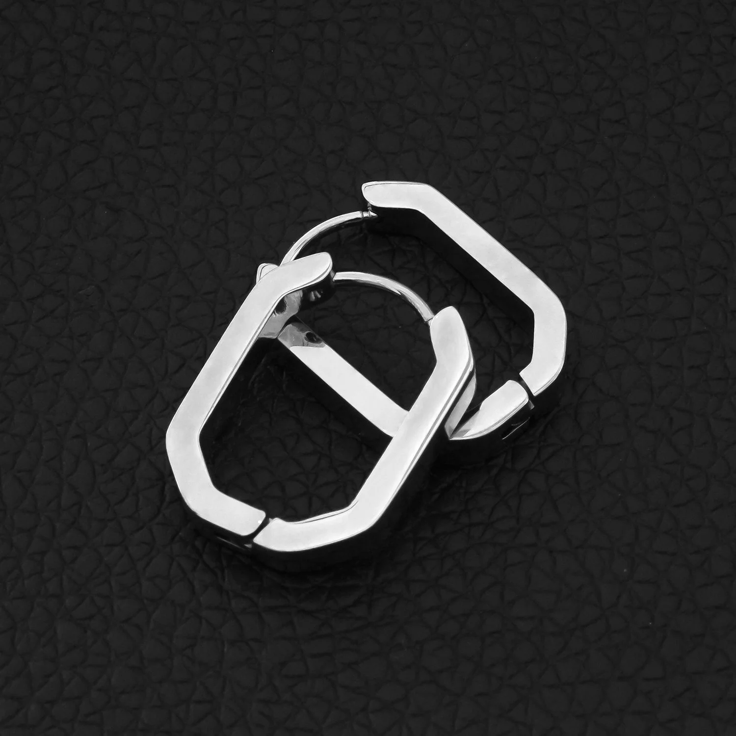 CACCURI Geometric Shaped Contemporary Hoop Earrings (In Gold & Silver) - Image 11